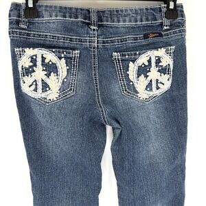 Seven Jeans Girls Youth Straight Leg‎ Jeans Size 12 Rhinestones